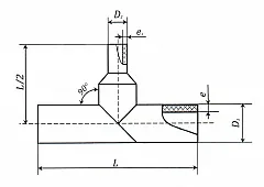 Тройник ПНД ПЭ100 переходной сварной 180х110 мм SDR21